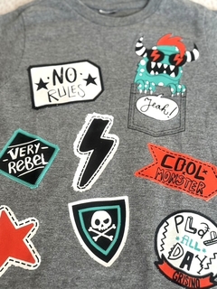 Remera Manga Larga No Rules Grisino en internet