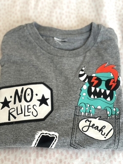 Remera Manga Larga No Rules Grisino - Minis Marketplace
