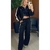 Conjunto Feminino Elegante- Tecido Marrant Calça Pantalona+ Blusa jaqueta com ziper