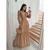 Vestido Longo manga longa decote em V Manga Princesa na internet
