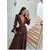 Vestido Longo manga longa decote em V Manga Princesa - loja online