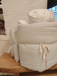 Acolchados Mil Rayas - Reversible Off White - comprar online