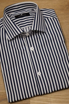 Camisa Rayas blanca y azul Slim Fit - comprar online