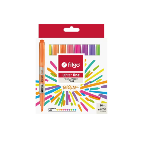 Resaltadores Filgo Lighter Fine Flúo x10