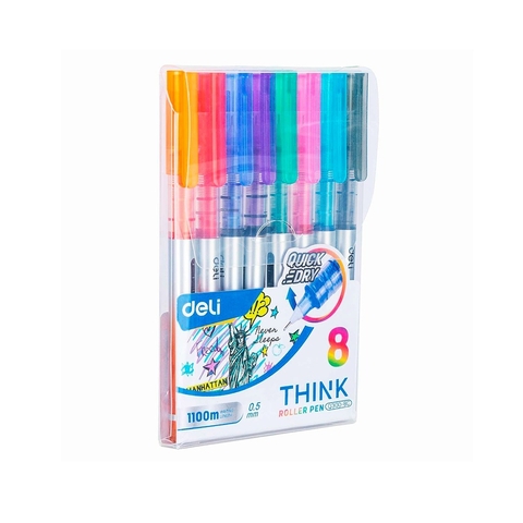 Roller Deli Think X 8 Colores Trazo 0.5mm