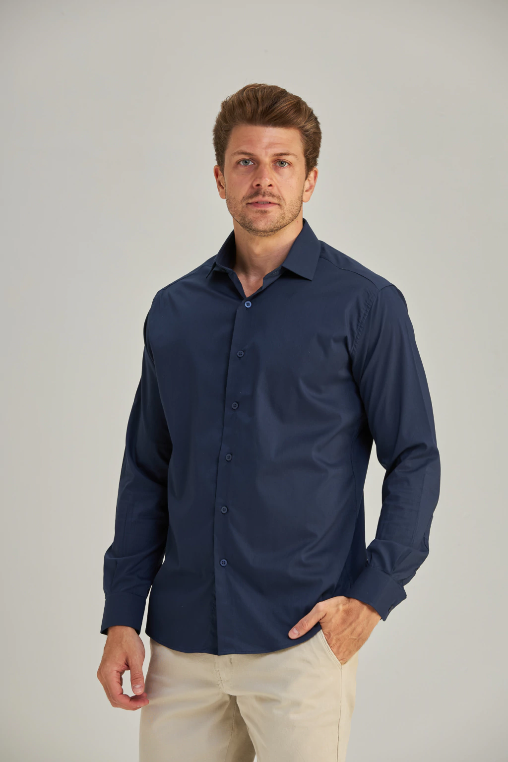 Camisa Tric. SlimFit c/ Elast. ML