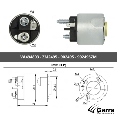 VA494803 AUTOMATICO DE PARTIDA VALEO.RENAULT.MEGANE.SCENIC ZM2495(ORIGINAL)