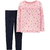 Set 2 piezas Remera M.L flores y Calza