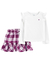 Set 2 piezas Remera M.L y Pollera tul cuadrille