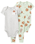 Set 3 piezas Bodys M. Corta + pantalón galletitas