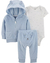 Set 3 piezas Campera celeste, Body y Pantalón