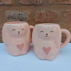 Taza Coneja Claudette Rosa con Rosa - confdefeliz