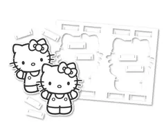 LIVRO PARA COLORIR QUEBRA-CABECA 3D DE PAPEL HELLO KITTY - CAIXA C/ LIVRO COM PECAS DESTACAVEIS + HIDROCOR - comprar online