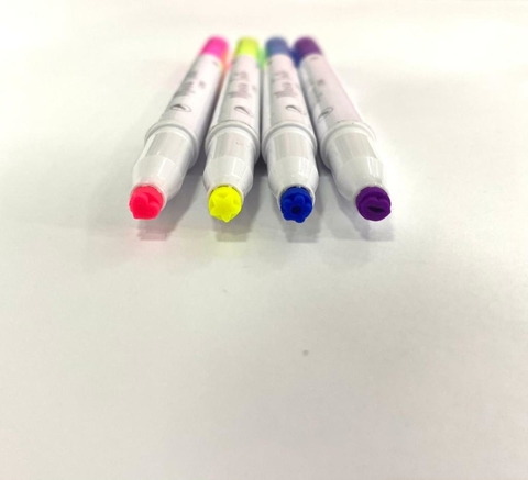 MARCA TEXTO PONTA DUPLA - CARIMBO - 4 CORES