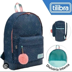 Mochila Juvenil Escolar Tilibra Feminina Académie Dots Azul - comprar online