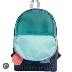 Mochila Juvenil Escolar Tilibra Feminina Académie Dots Azul - MAGIC PLACE PAPELARIA