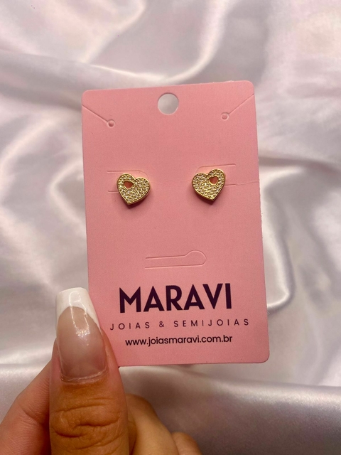 Brinco coração Banhado a ouro 18K