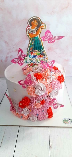 Tortas decoradas en Buttercream Chica - Melocoton