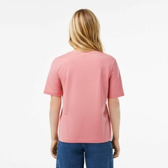 REMERA DE MUJER DE ALGODÓN PIMA CON CUELLO DE PICO LACOSTE - TF 0899 - QDS - tienda online