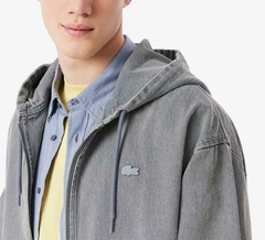 CHAQUETA VAQUERA CON CAPUCHA Y TEÑIDO EFECTO LAVADO LACOSTE - BH 0801 - FNI - tienda online