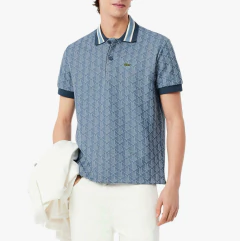 Imagen de POLO DE CORTE CLÁSICO EN JACQUARD DE MONOGRAMA LACOSTE - DH 1417 - HGI