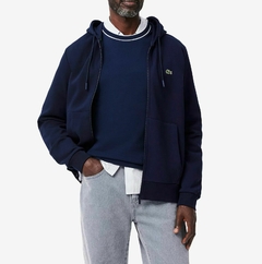 BUZO CON CAPUCHA Y CIERRE EN POLAR CON BOLSILLO CANGURO LACOSTE - SH 9986 - 166