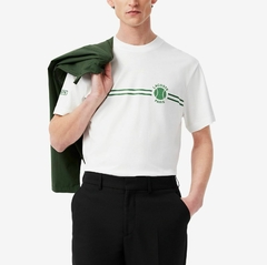 REMERA DE JERSEY DE ALGODÓN ESTAMPADA Y BORDADA LACOSTE - TH 9694 - 001