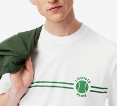 REMERA DE JERSEY DE ALGODÓN ESTAMPADA Y BORDADA LACOSTE - TH 9694 - 001 - tienda online