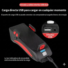 4 en 1: Luz Led, Bocina, Portacelulares Y Cargador - Bicicletas Belgrano