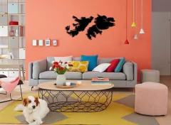 Cuadro Decoración Pared Madera Enchapada Negro Malvinas - comprar online