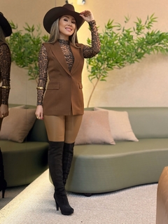 CALÇA LENY COURO PU MARROM - LA BRANDD - Loja de moda feminina