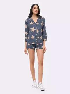Pijama Americano Manga 3/4 com Short Ref.: 20.12.0444 - comprar online