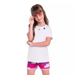Pijama Manga Curta Infantil Candy Rainbow