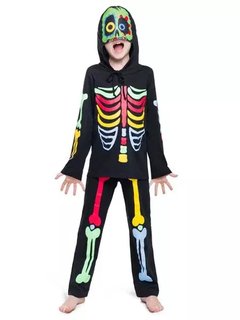 Pijama Manga Longa - Esqueleto Color Com Capuz - comprar online