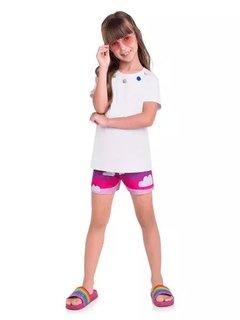 Pijama Manga Curta Infantil Candy Rainbow - comprar online
