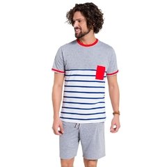 Pijama Manga Curta Masculino Listrado - comprar online