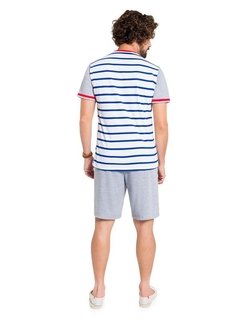 Pijama Manga Curta Masculino Listrado na internet