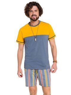 Pijama Manga Curta Masculino Listras
