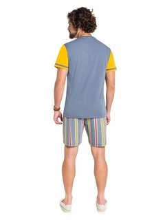 Pijama Manga Curta Masculino Listras na internet