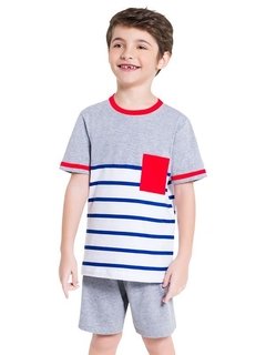 Pijama Curto Listrado