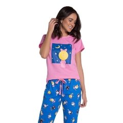 Pijama Manga Curta com calça Bia Estrelar