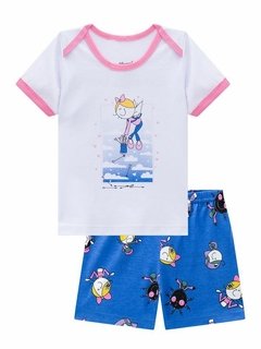 Pijama Manga Curta Bebê Bia Estrelar