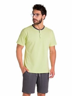 Pijama Manga Curta com Abertura Masculino Inspire