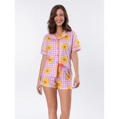 Pijama Manga Curta Americano Flowers - comprar online