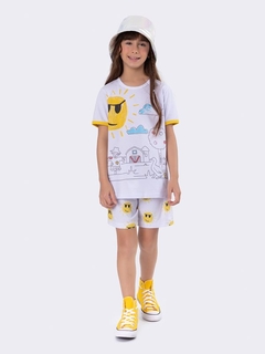 Pijama Manga Curta Infantil com Kit de Canetinhas - loja online