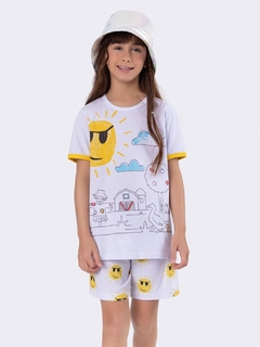 Imagem do Pijama Manga Curta Infantil com Kit de Canetinhas
