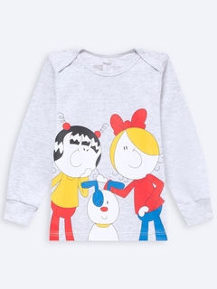 Pijama Manga Longa Bebê c/ Calça Turma da Bia Mescla - loja online