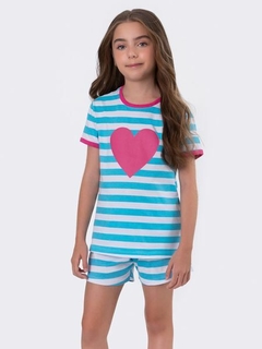 Pijama Manga Curta Infantil Candy Color