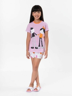 Pijama Manga Curta Infantil Orange and Black TDB - comprar online