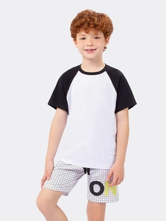 Pijama Manga Curta Masculino Infantil OFF